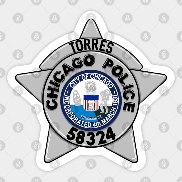 Dante Torres | Chicago PD Badge 58324 Sticker by icantdrawfaces